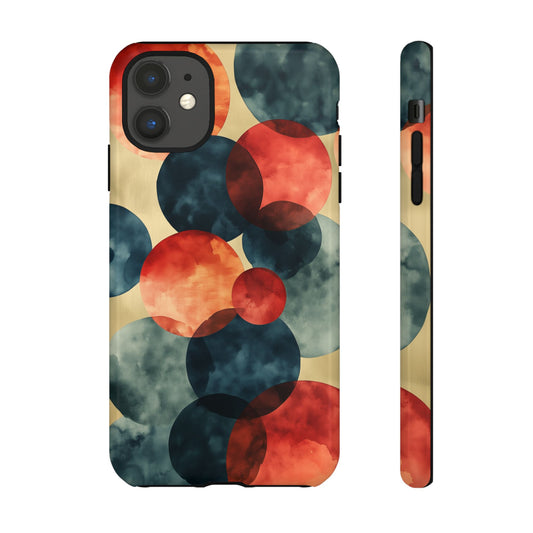 Blue Red Circles Terracotta Tones