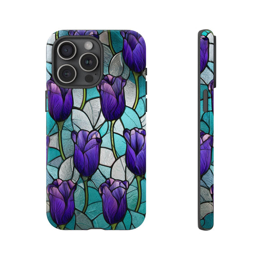 Amethyst Tulip Flower Stained Glass