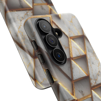 Geometric White Gold Marble