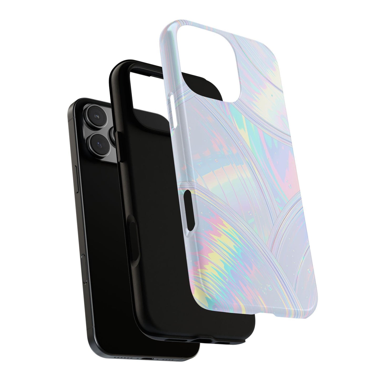 Pastel Curves Iridescent Discs