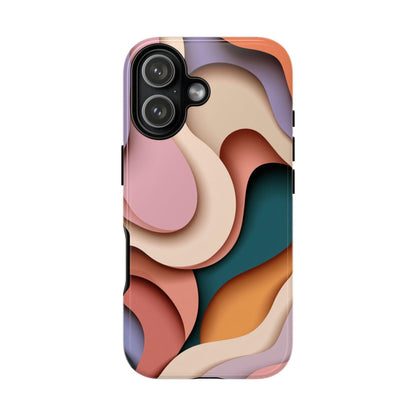 Pink Beige Abstract Wavy Pattern