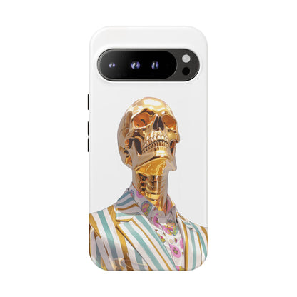 Golden Skeleton Striped Suit Skull