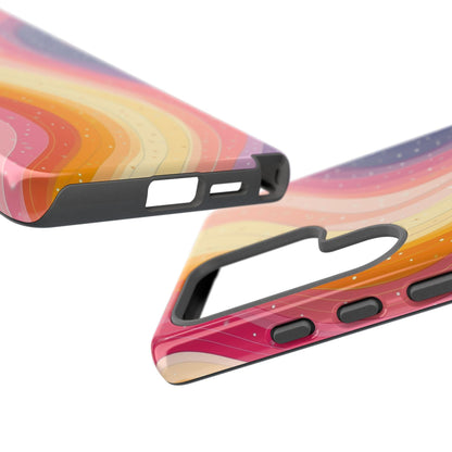 Peach Pastel Pink Wave Stripes