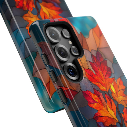 Autumn Leaves Stained Glass Orange