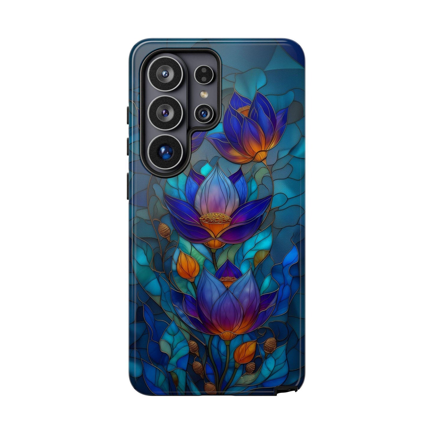 Purple Lotus Floral Stained Glass