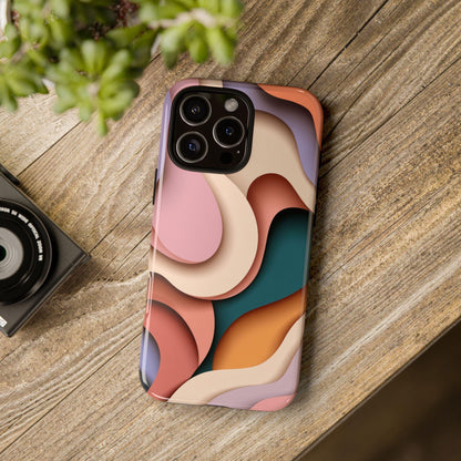 Pink Beige Abstract Wavy Pattern