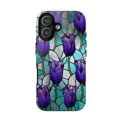 Amethyst Tulip Flower Stained Glass