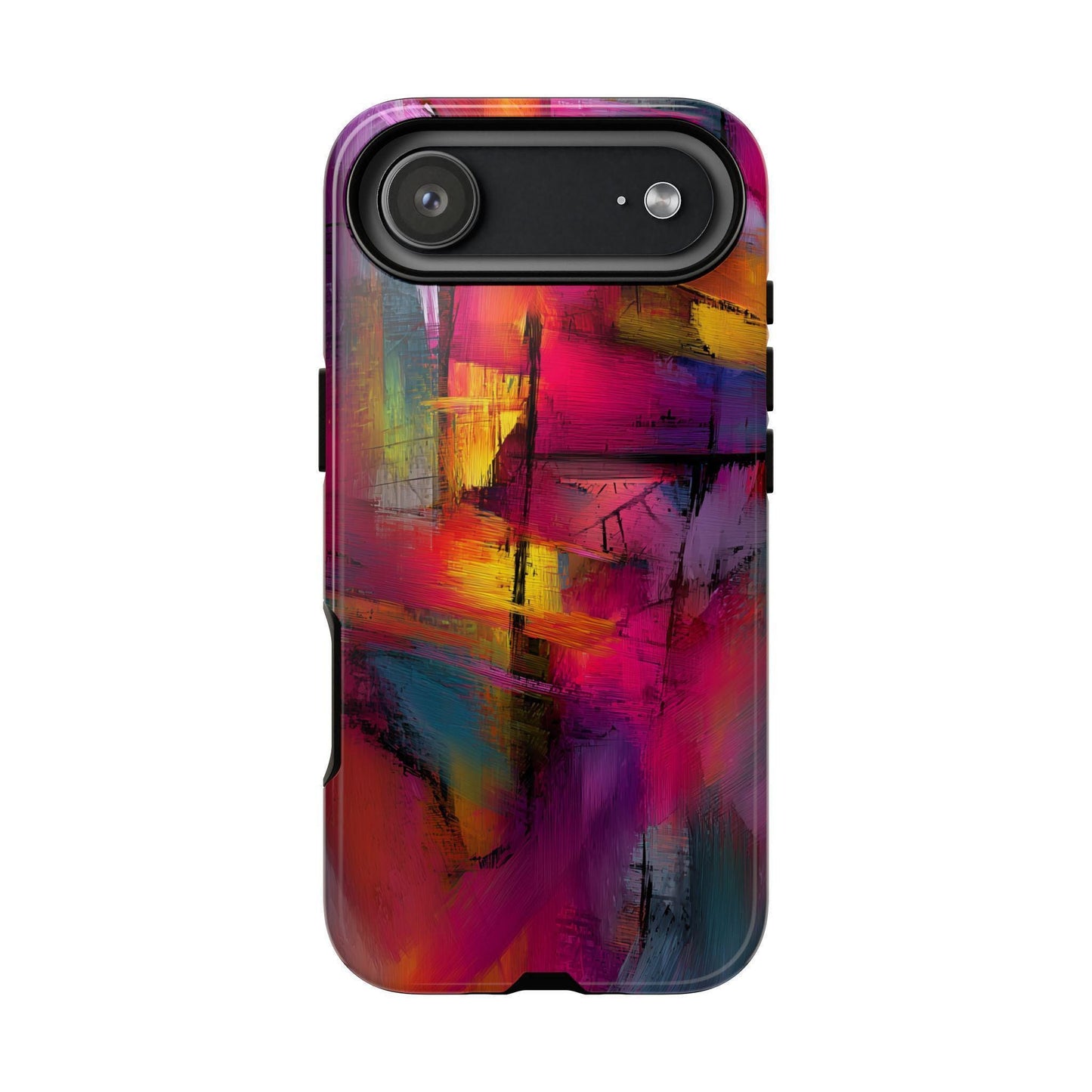 Chaotic Love Abstract Magenta Paint Art