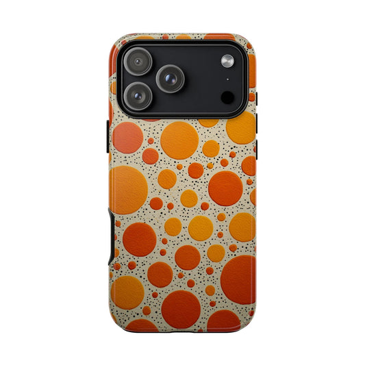 Orange Tangerine Abstract Polka Dots