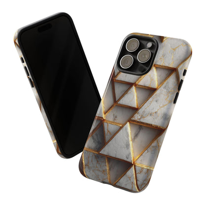 Geometric White Gold Marble