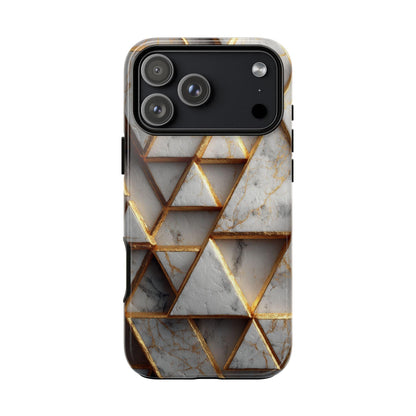 Geometric White Gold Marble