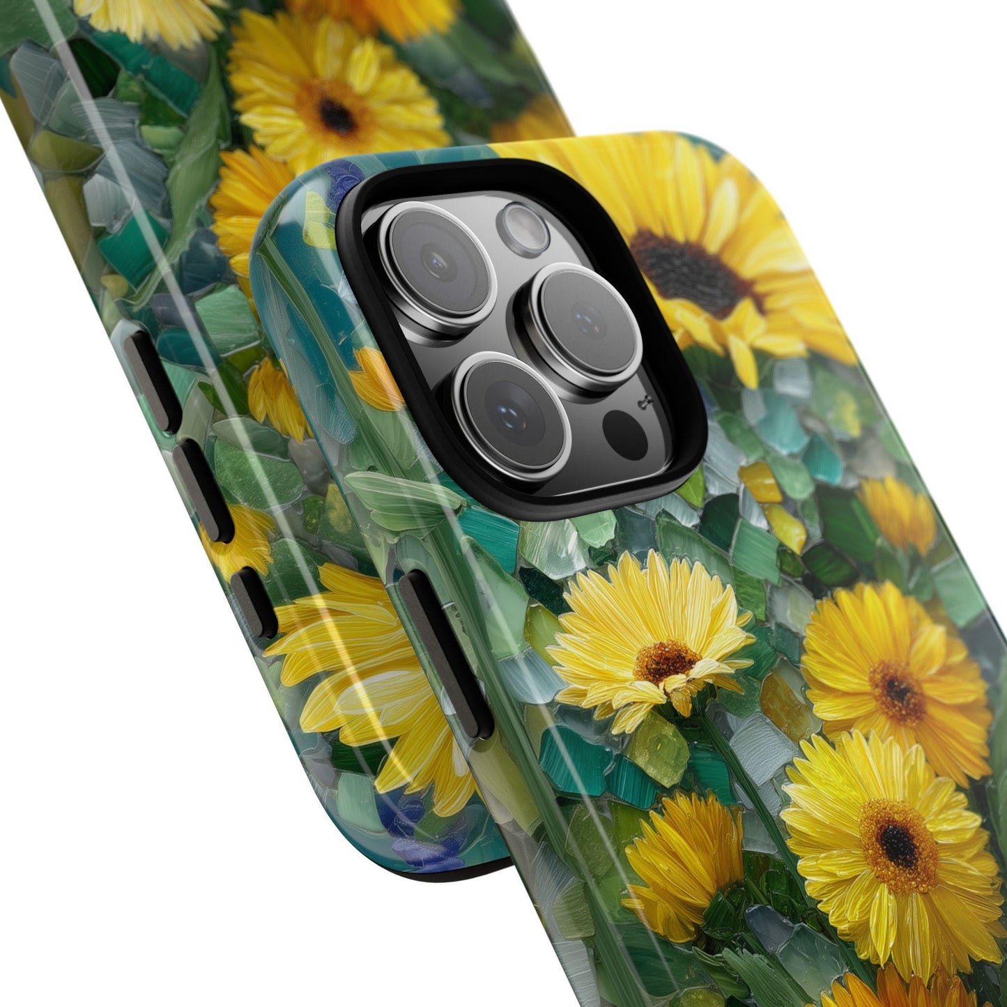 Vibrant Sunflowers Stained Glass