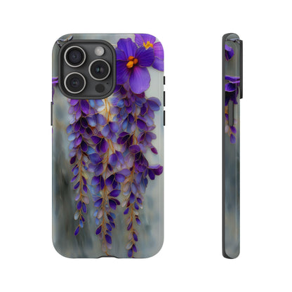 Wisteria Purple Flower Silver Stained Glass