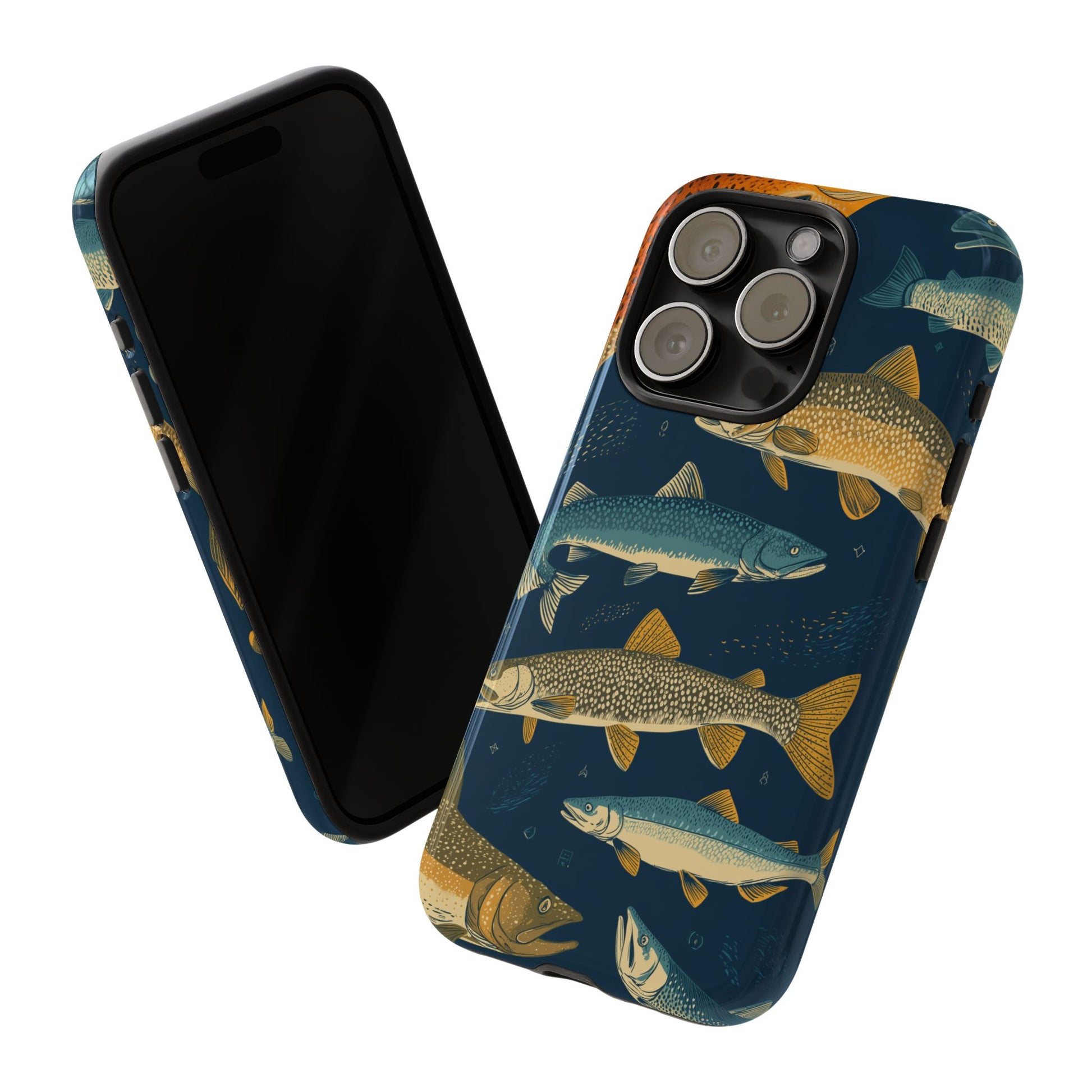 Abstract Fish Salmon Fishing Pattern