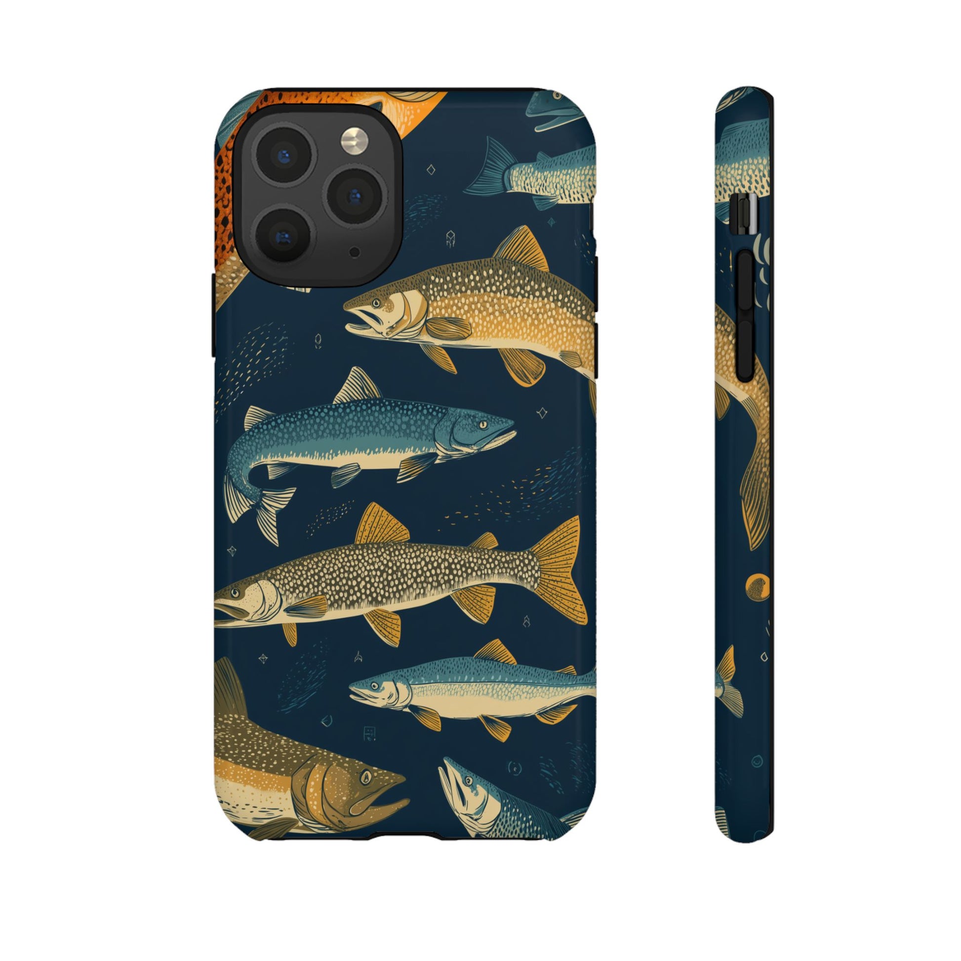 Abstract Fish Salmon Fishing Pattern