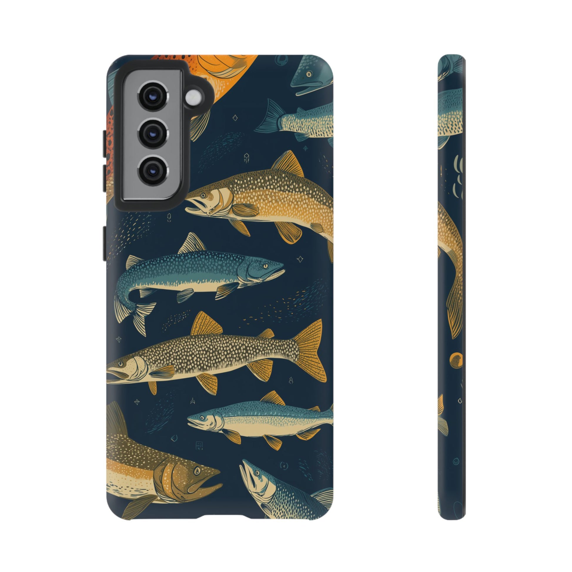 Abstract Fish Salmon Fishing Pattern
