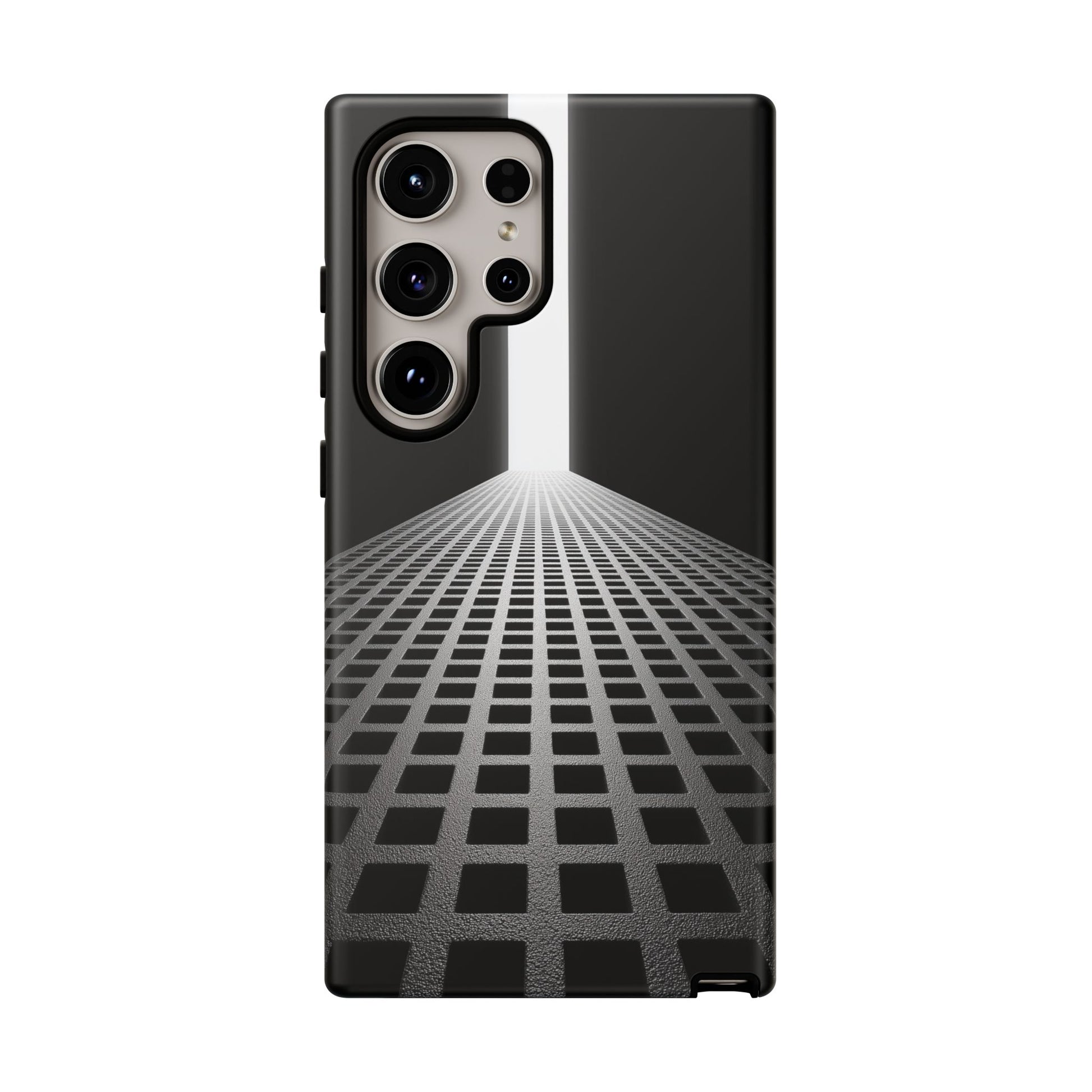 Black Gray Minimalist Grid Surreal Building Pathway