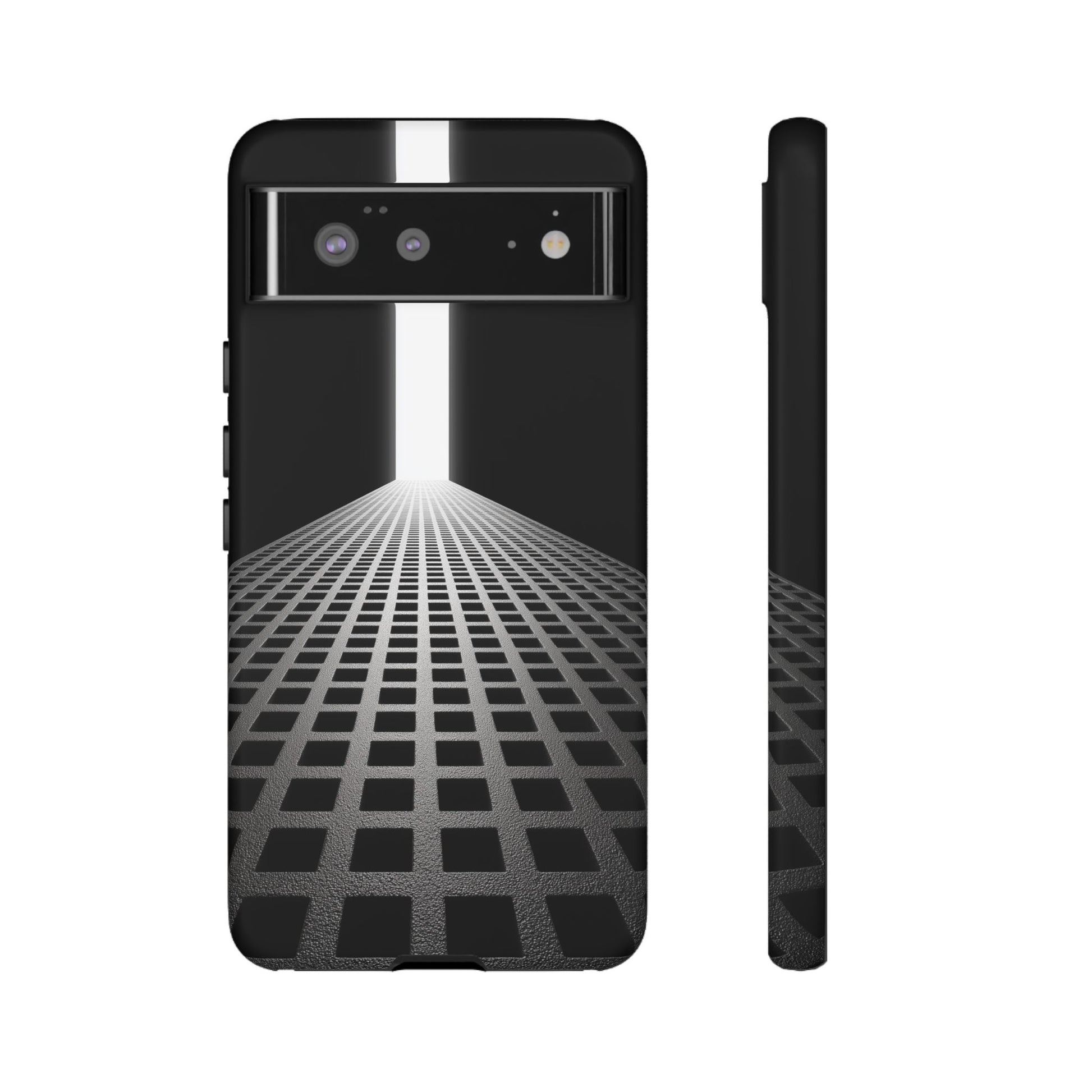 Black Gray Minimalist Grid Surreal Building Pathway