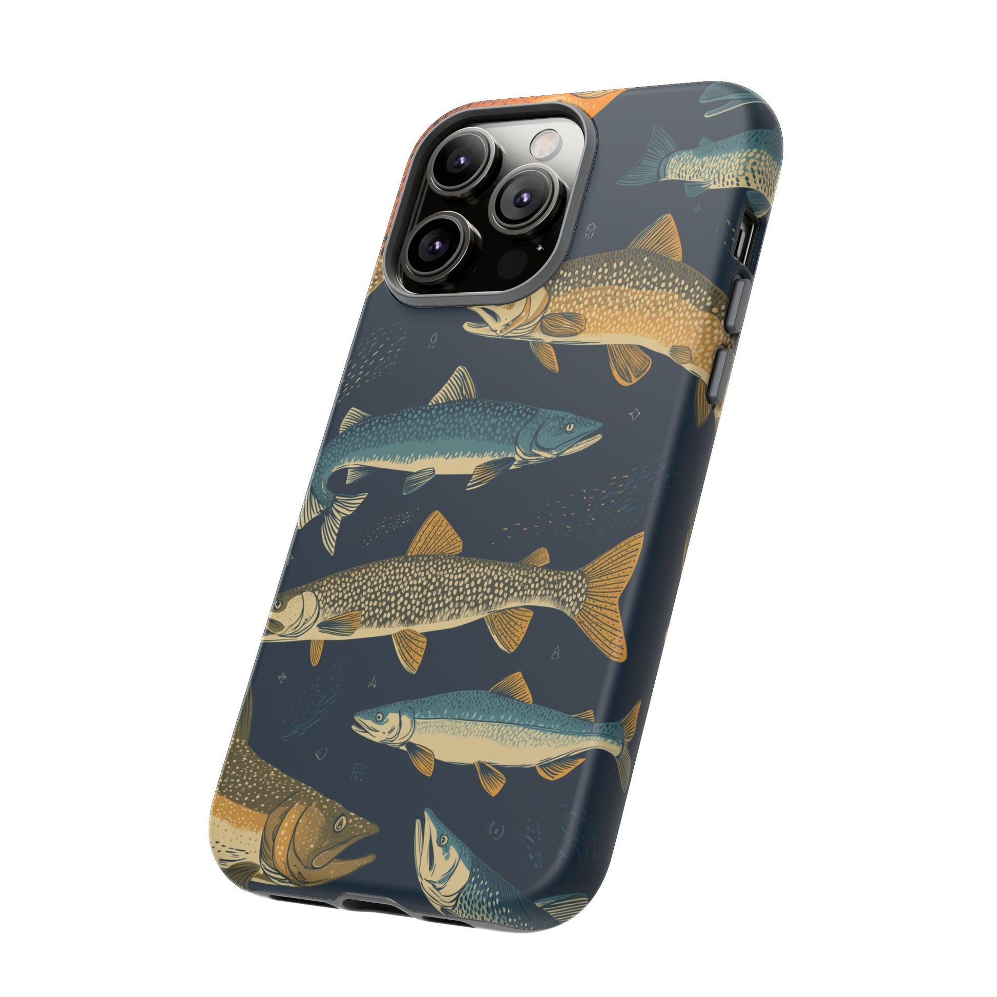 Abstract Fish Salmon Fishing Pattern