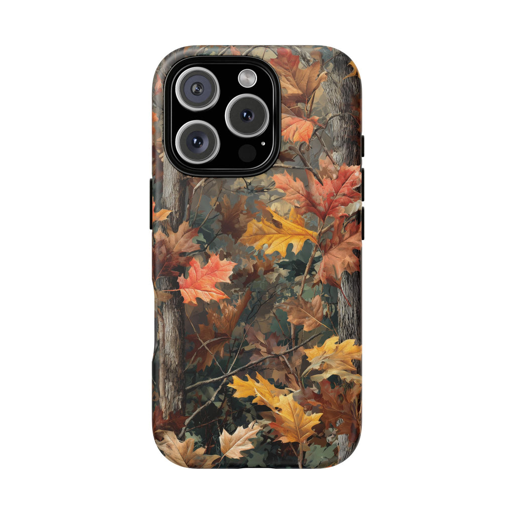 Autumn Forest Camouflage Orange Brown Leaves