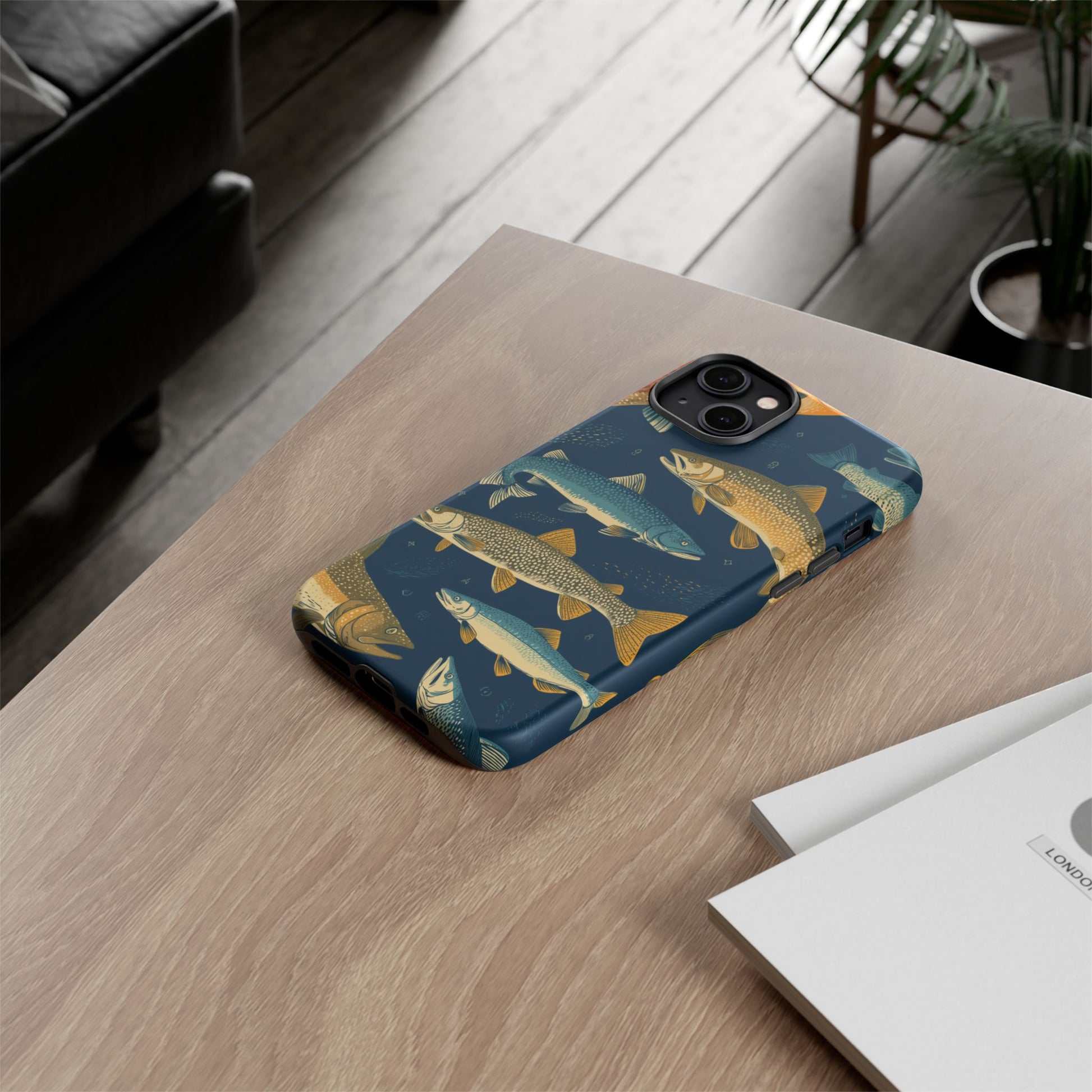 Abstract Fish Salmon Fishing Pattern