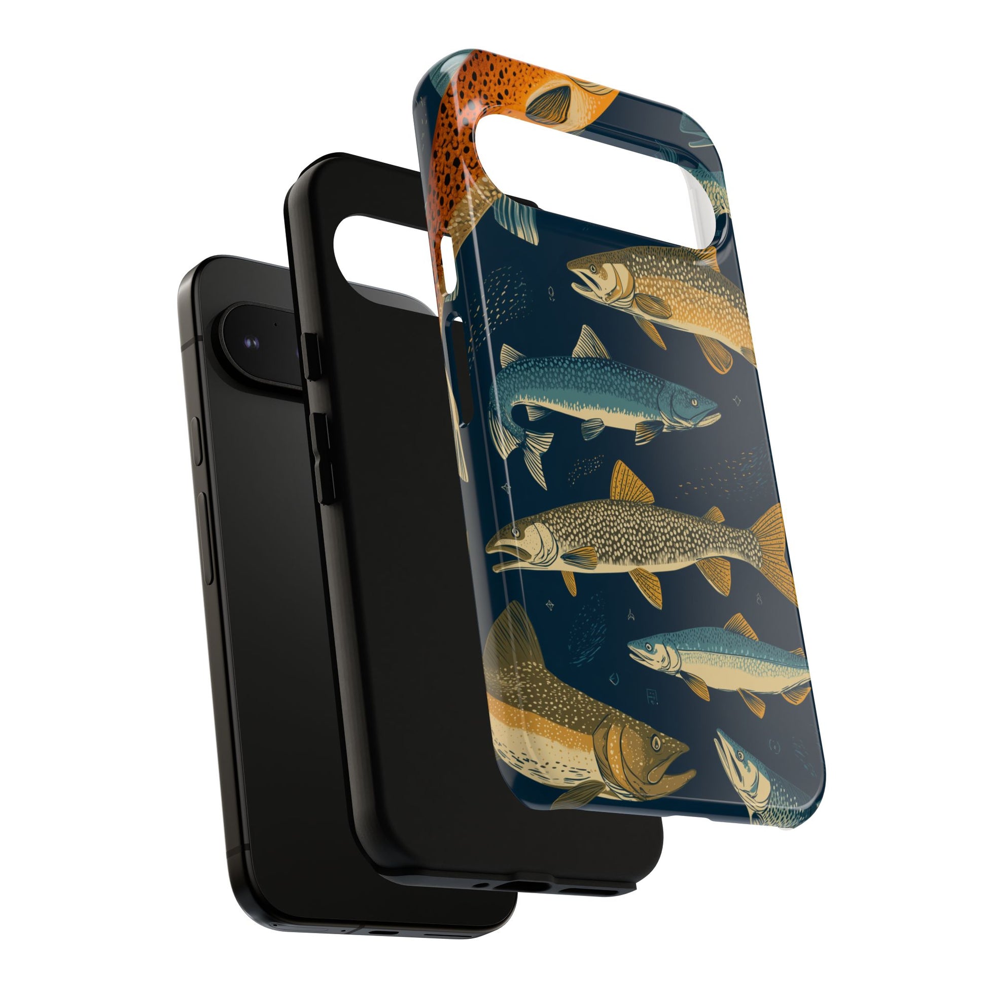 Abstract Fish Salmon Fishing Pattern