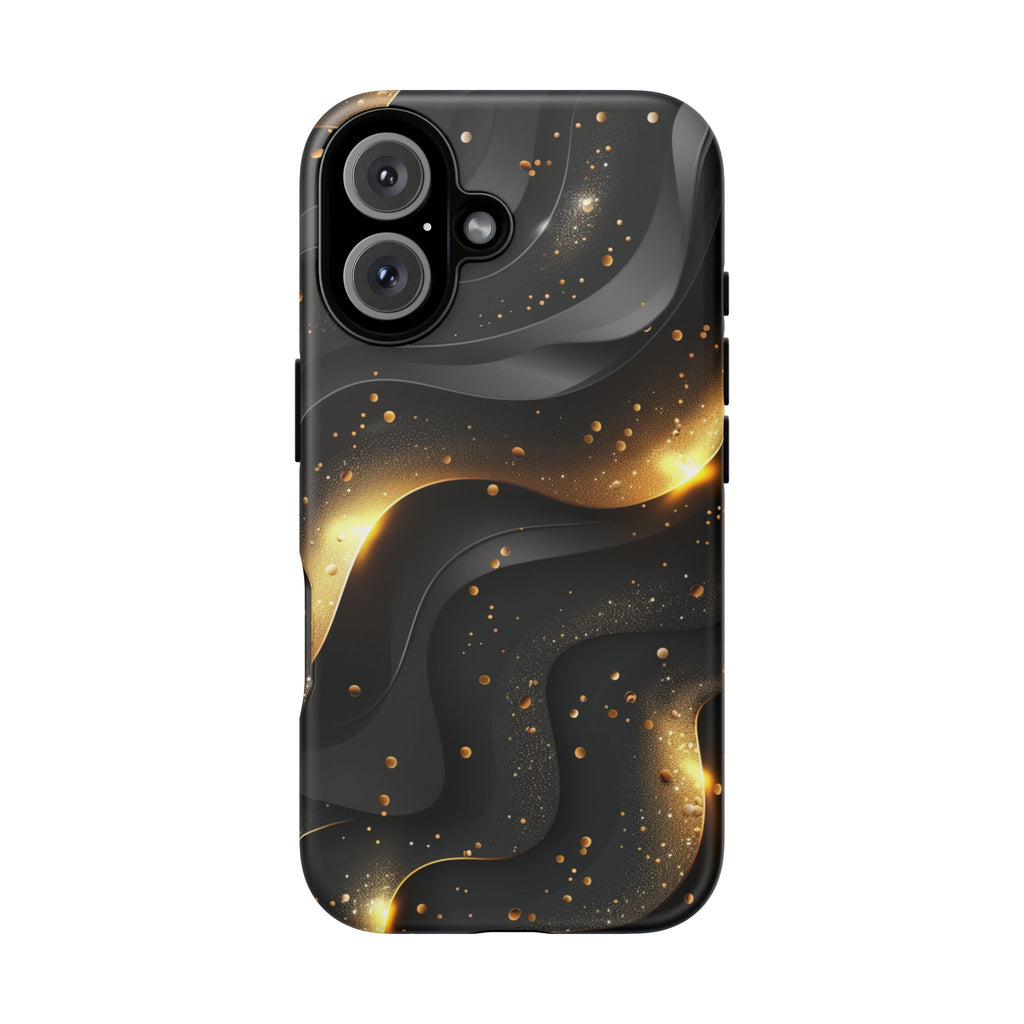 Black Gold Minimalist Waves Cover Phone Case