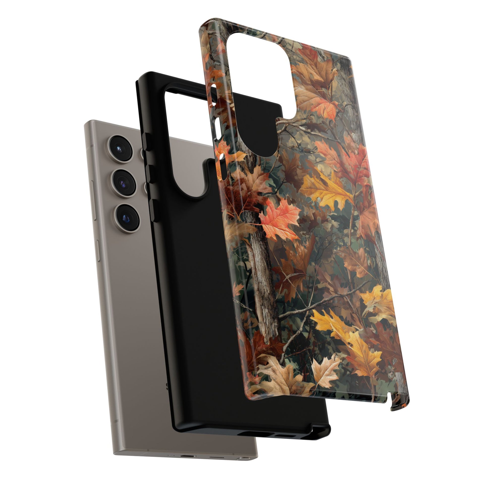 Autumn Forest Camouflage Orange Brown Leaves