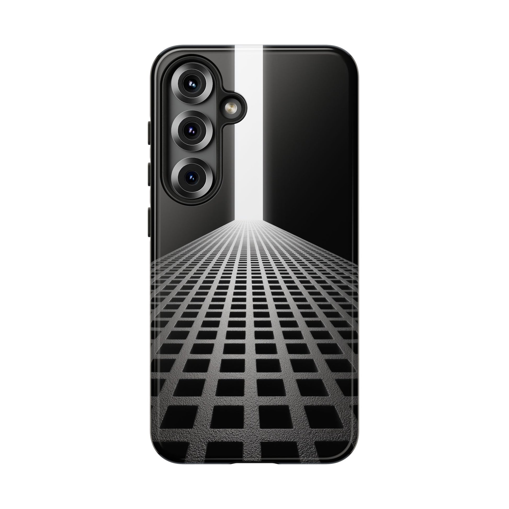 Black Gray Minimalist Grid Surreal Building Pathway