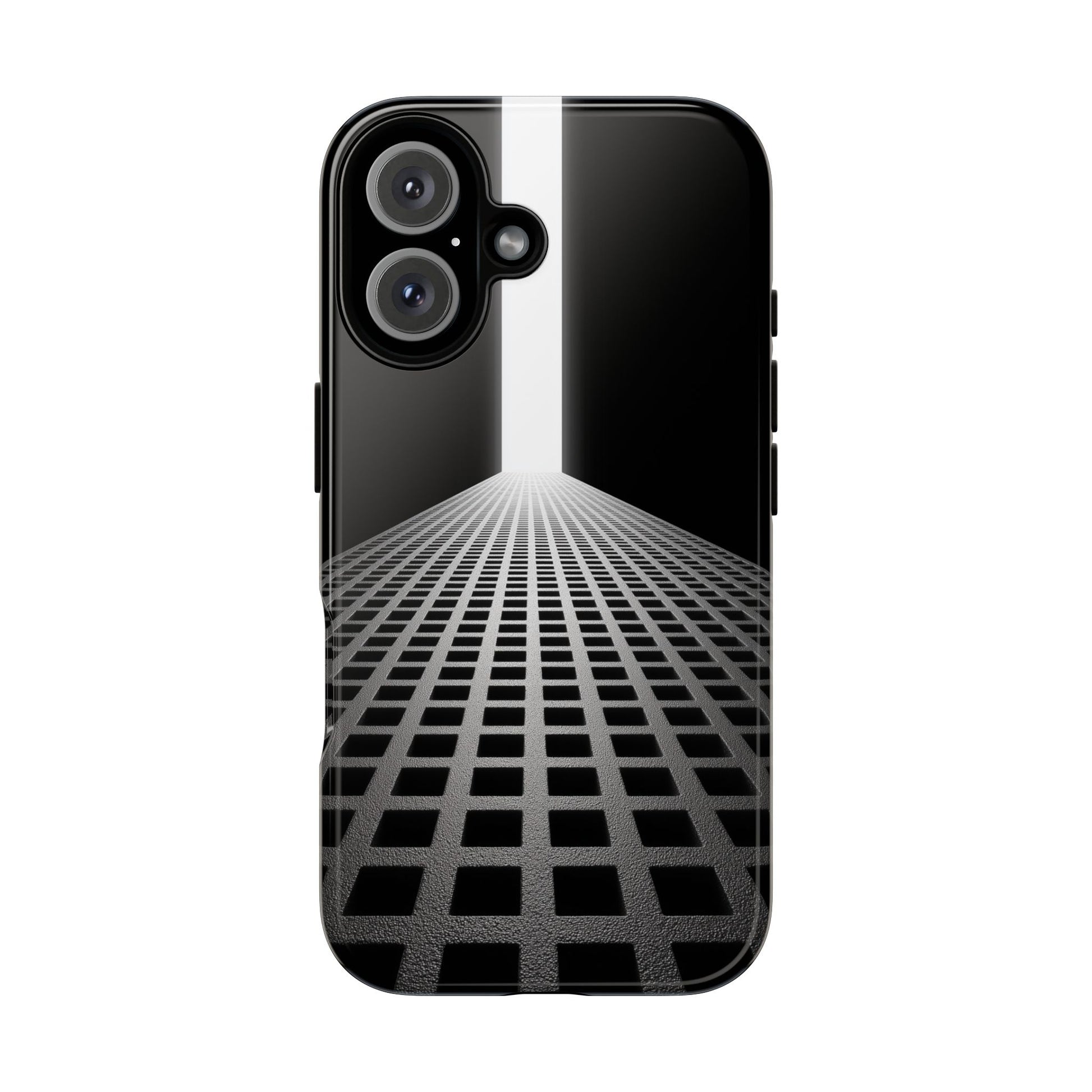 Black Gray Minimalist Grid Surreal Building Pathway