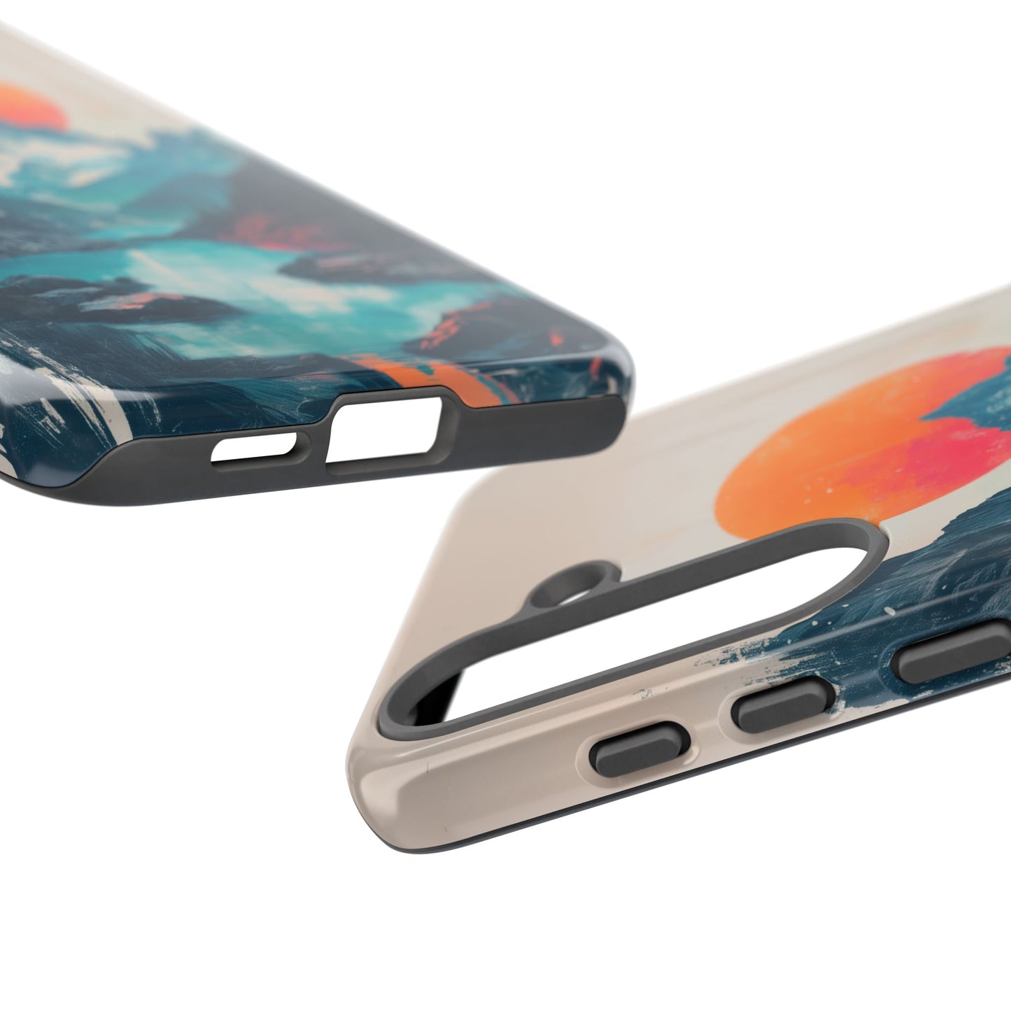 Blue Mountain Orange Sun Risograph