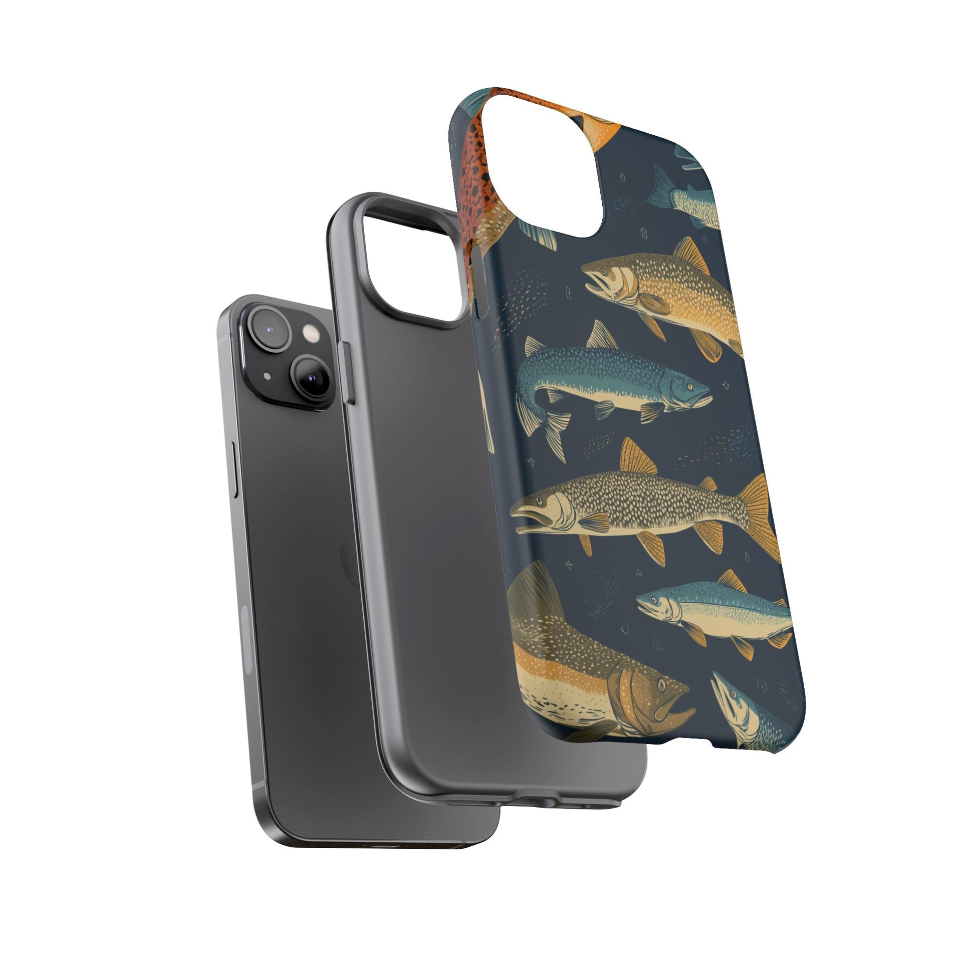 Abstract Fish Salmon Fishing Pattern