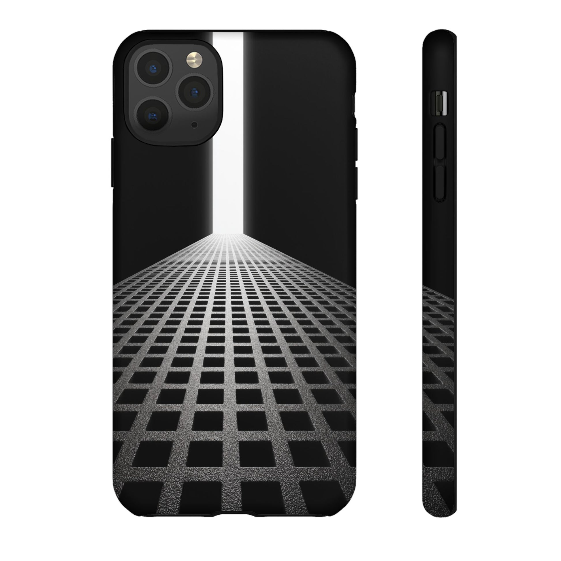 Black Gray Minimalist Grid Surreal Building Pathway