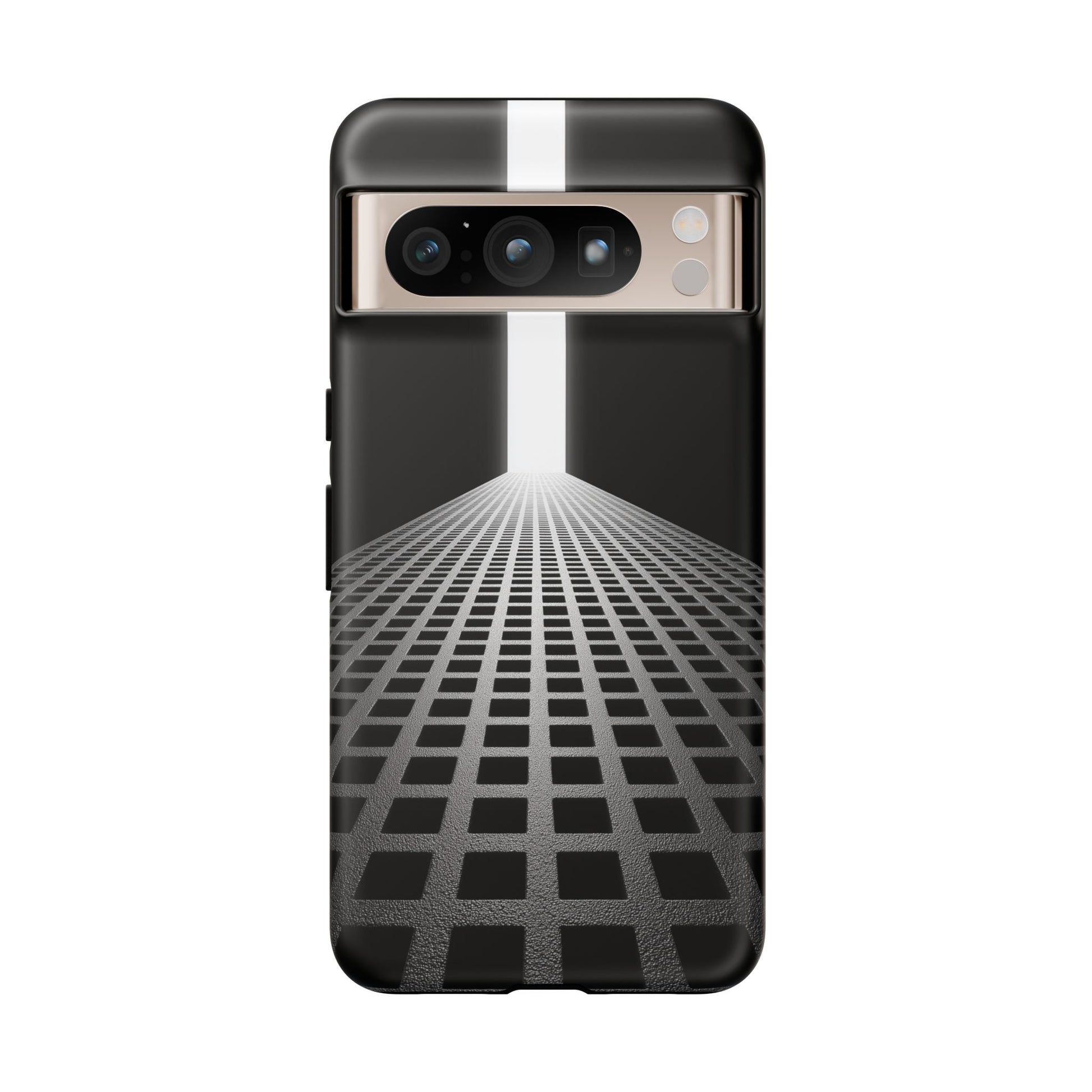 Black Gray Minimalist Grid Surreal Building Pathway