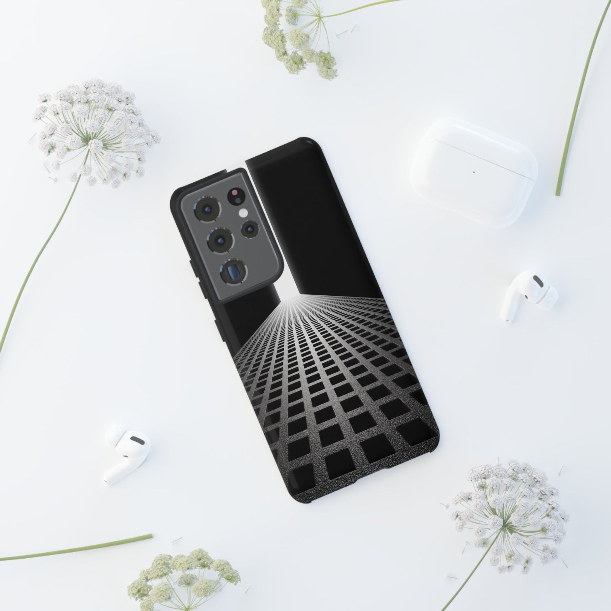 Black Gray Minimalist Grid Surreal Building Pathway