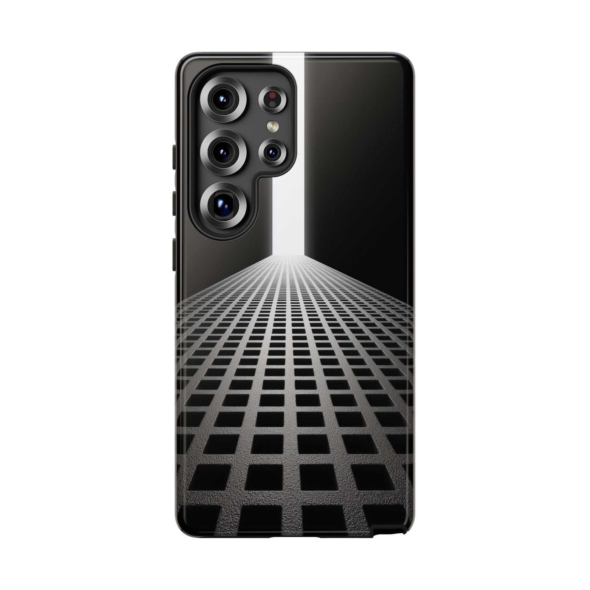 Black Gray Minimalist Grid Surreal Building Pathway