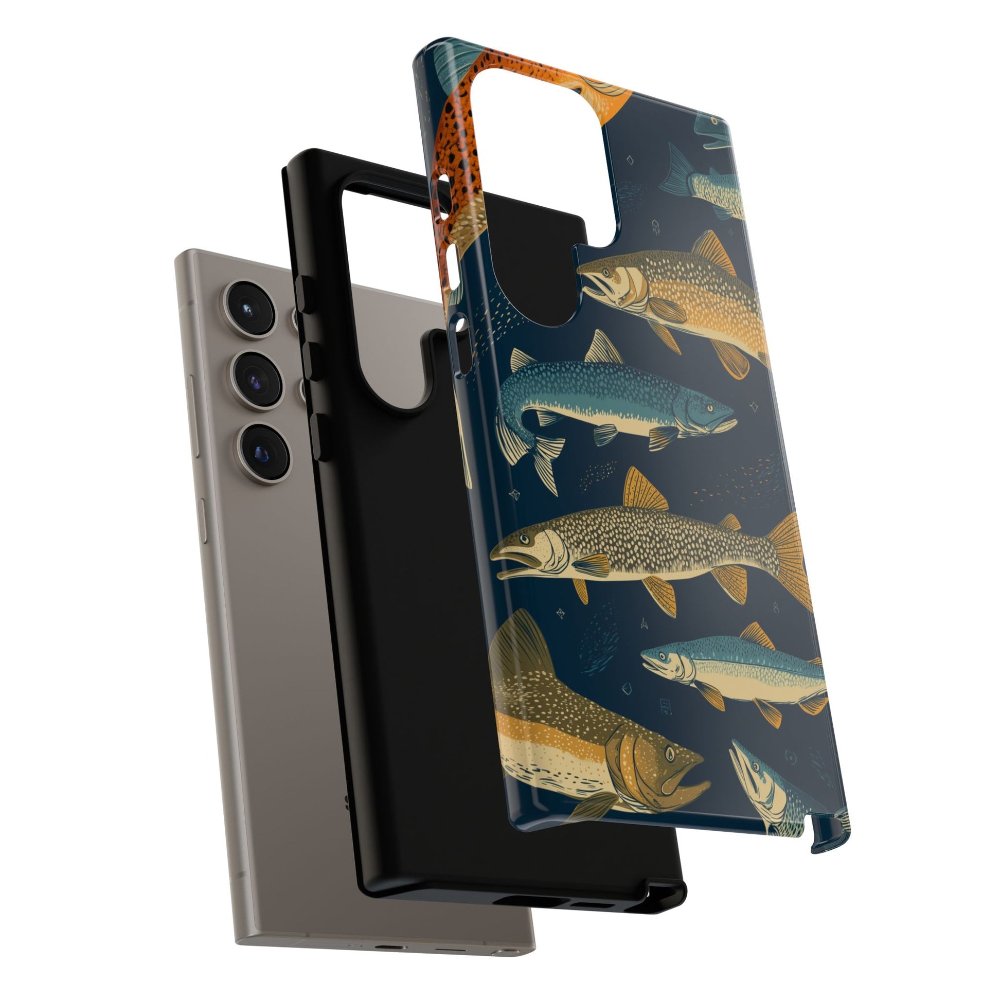 Abstract Fish Salmon Fishing Pattern