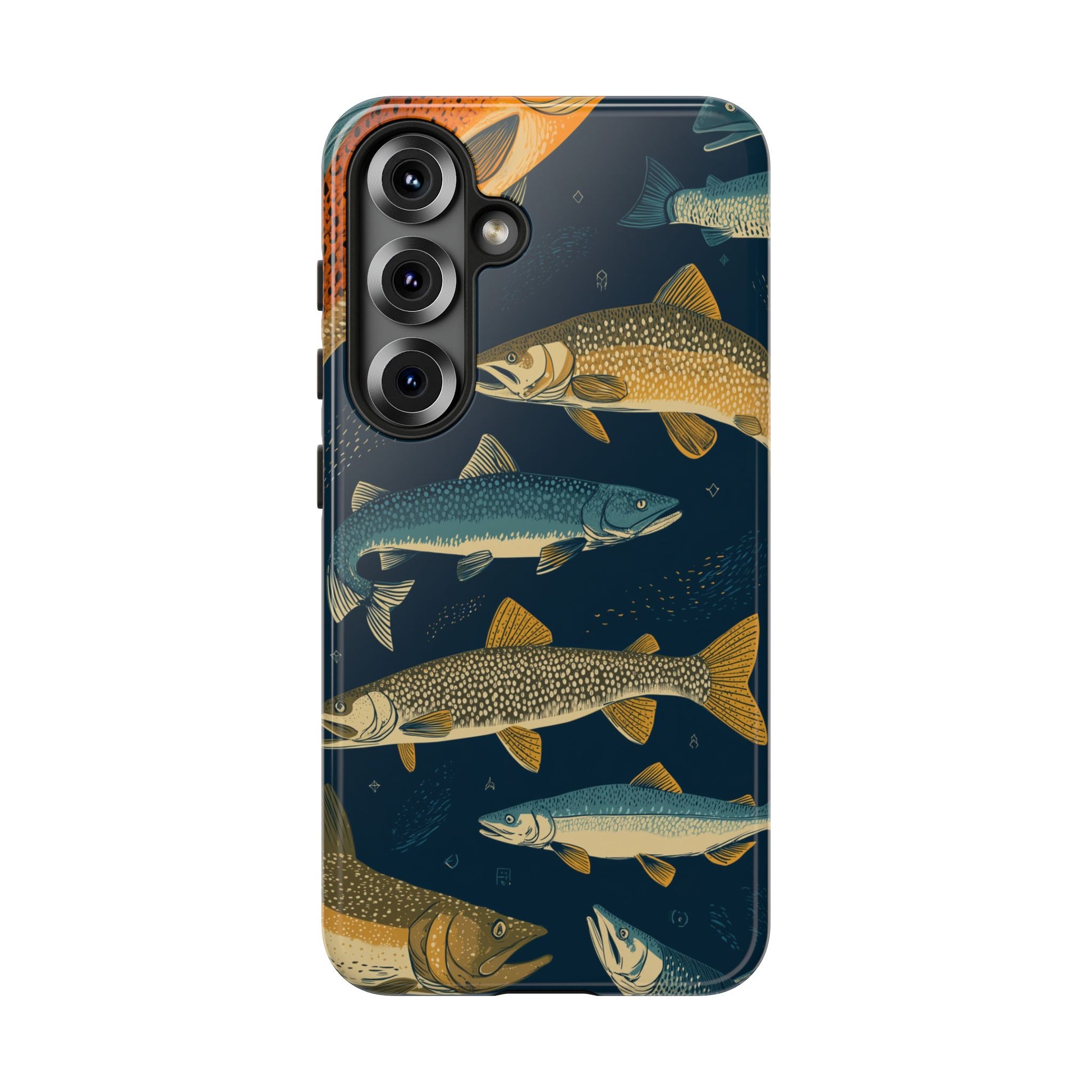 Abstract Fish Salmon Fishing Pattern