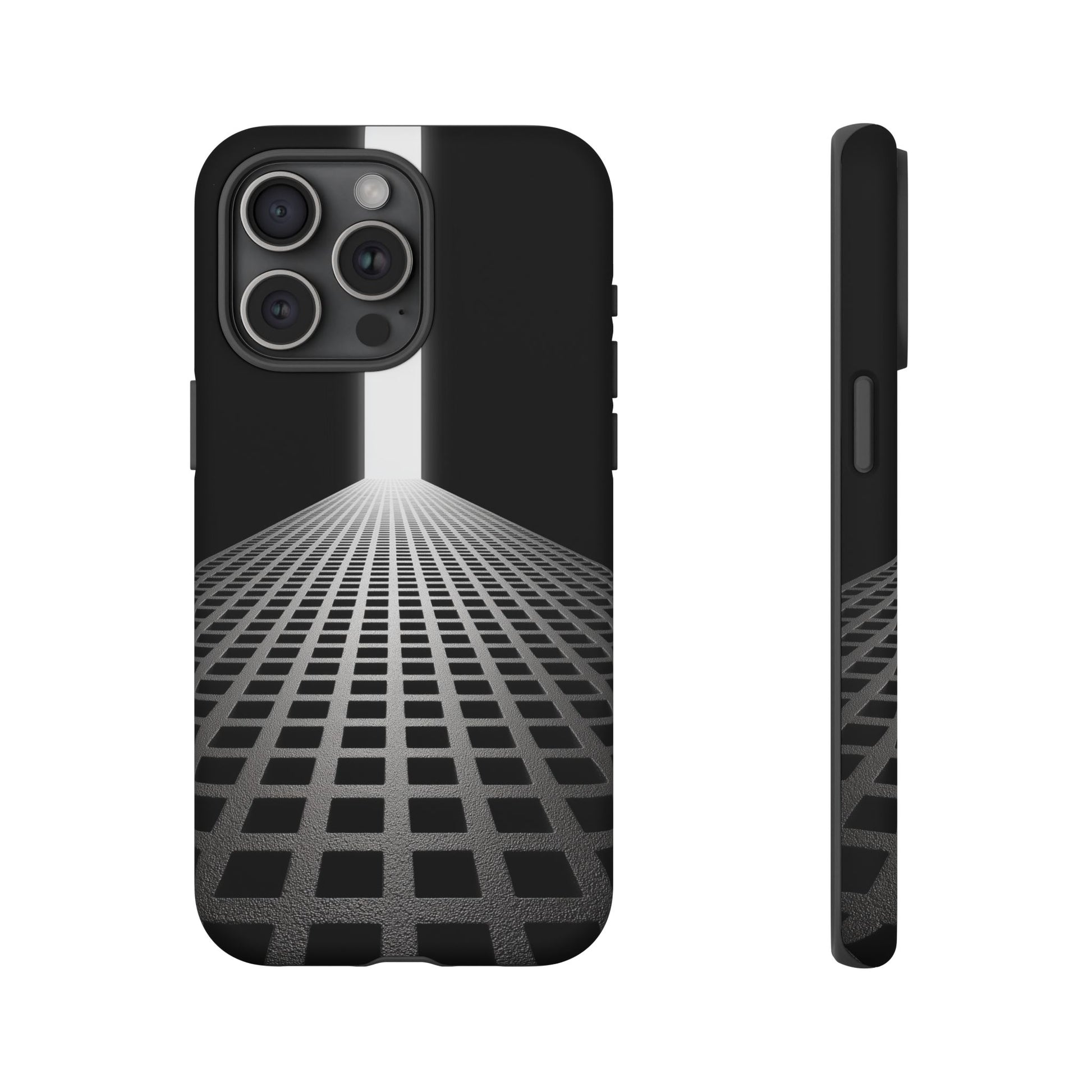 Black Gray Minimalist Grid Surreal Building Pathway