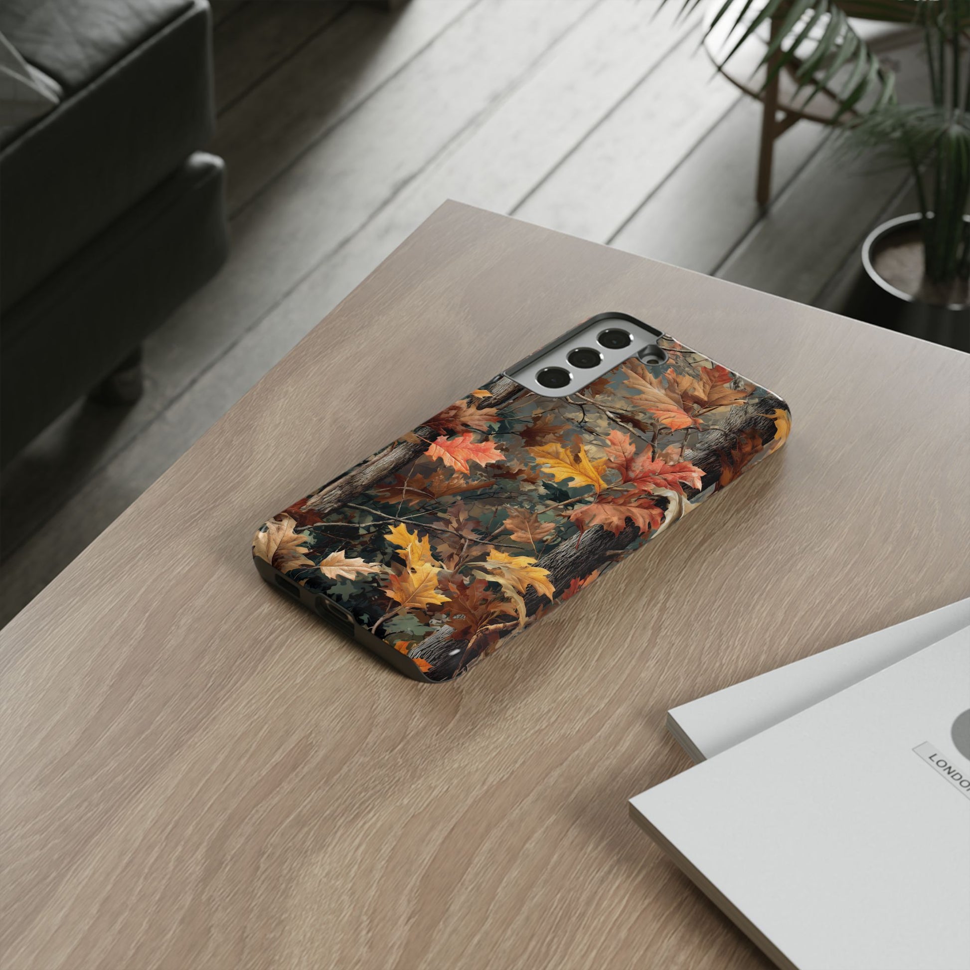 Autumn Forest Camouflage Orange Brown Leaves
