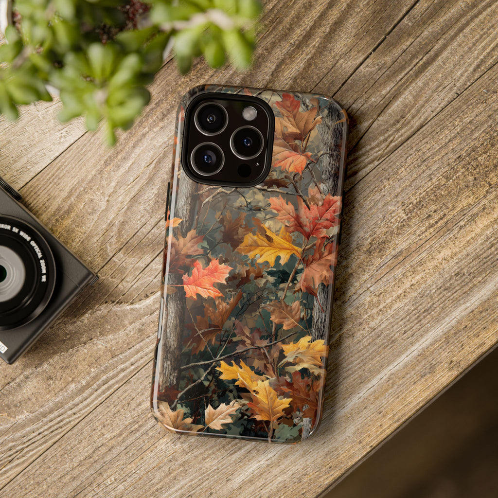Autumn Forest Camouflage Orange Brown Leaves