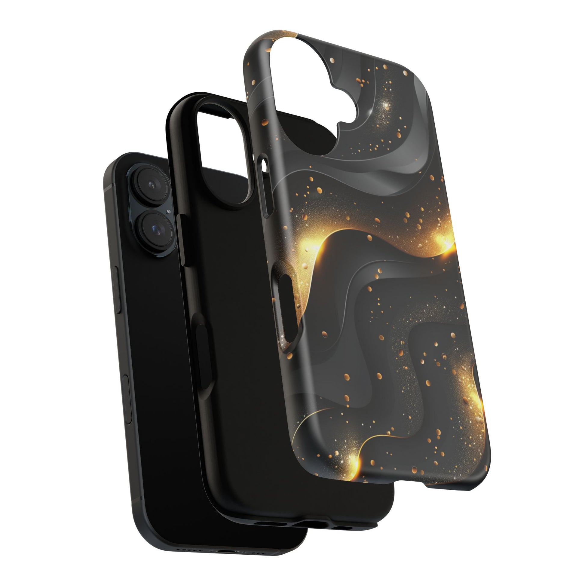 Black Gold Minimalist Waves Cover Phone Case