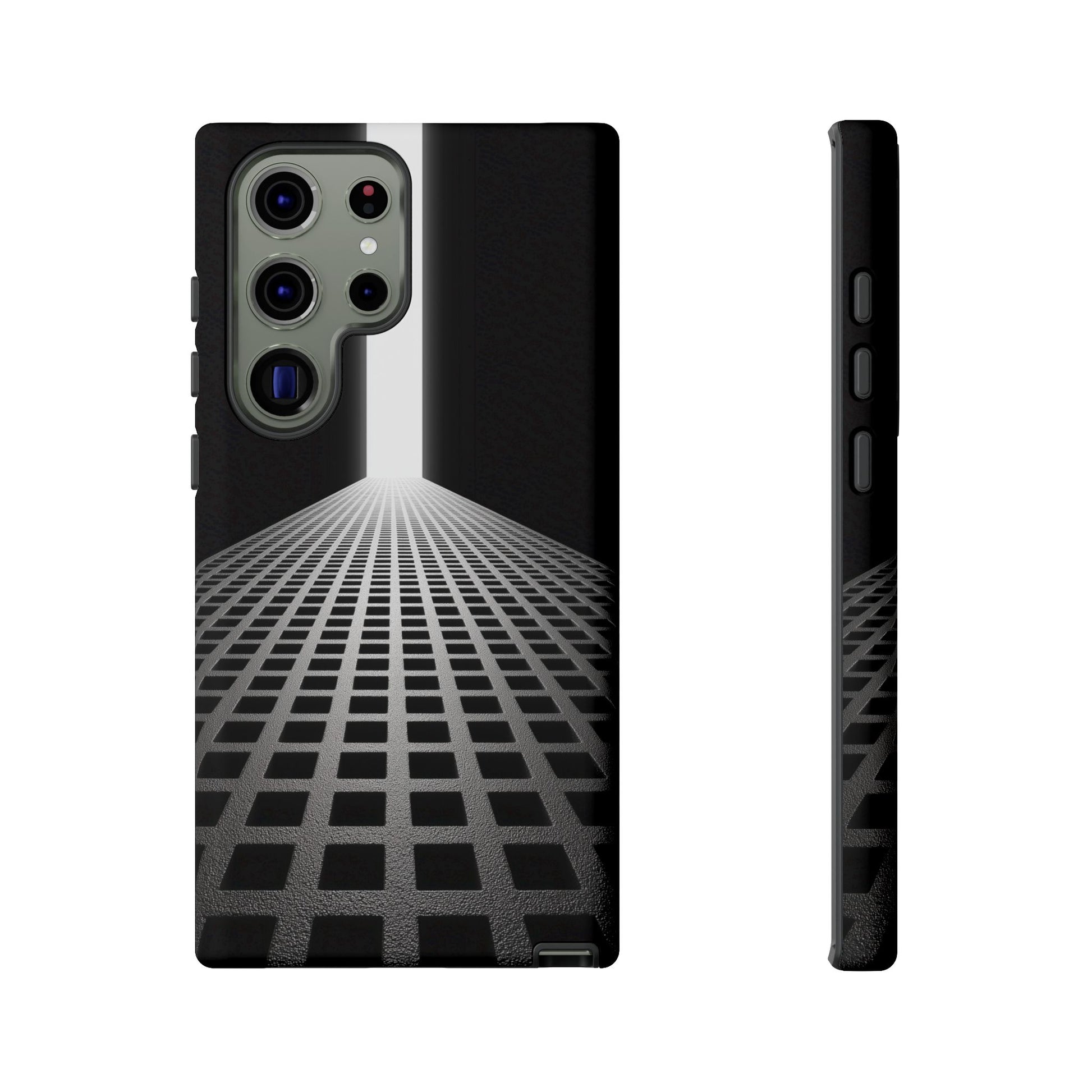 Black Gray Minimalist Grid Surreal Building Pathway