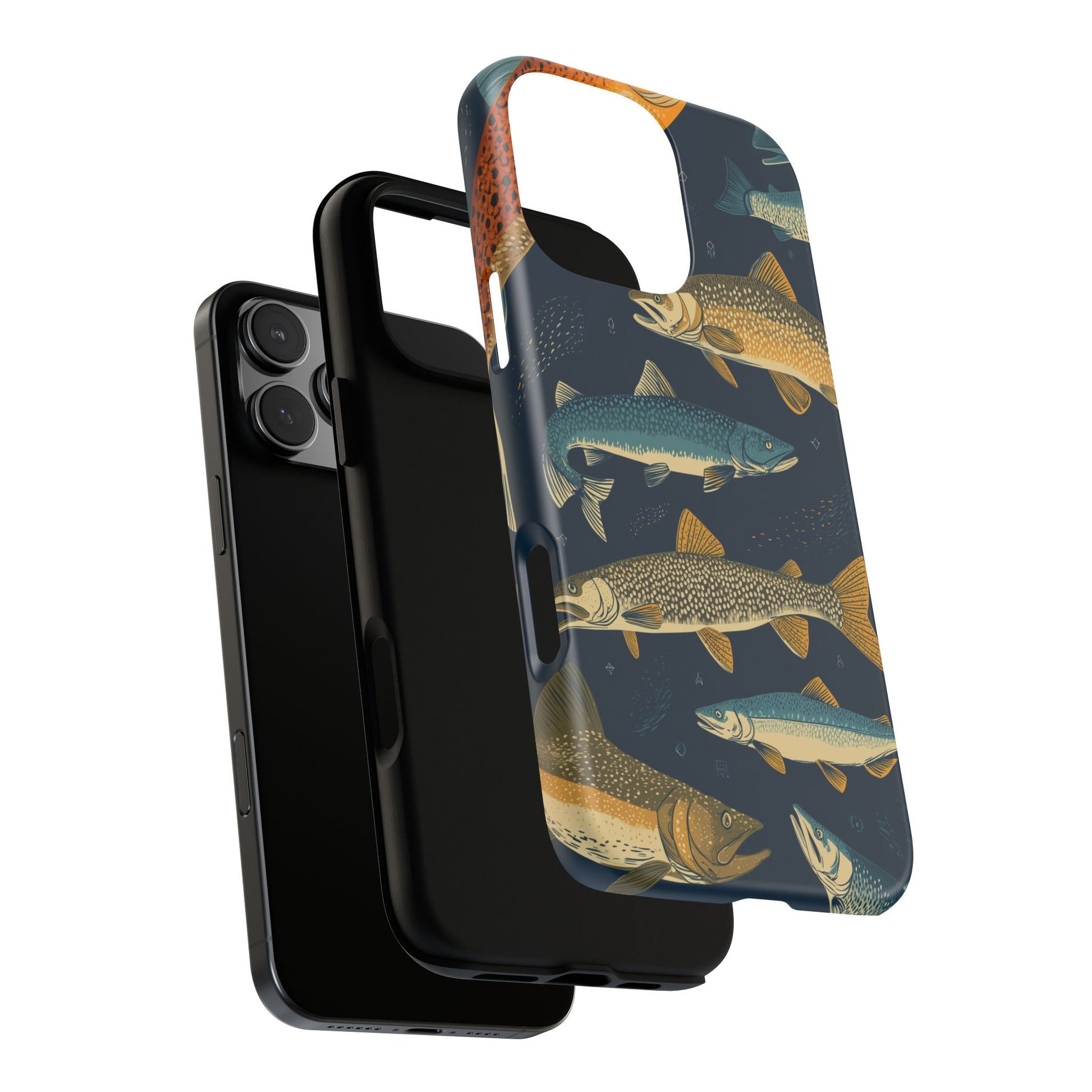 Abstract Fish Salmon Fishing Pattern