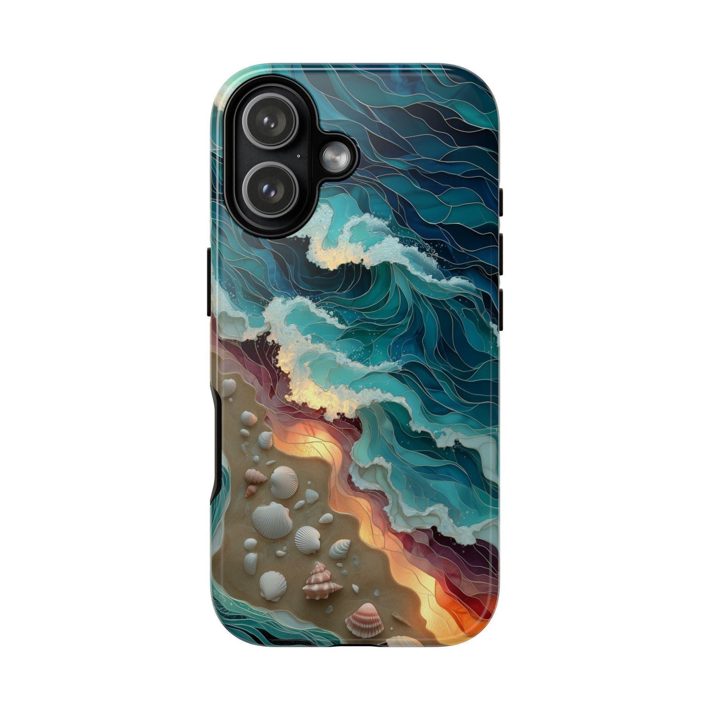 Sea Waves Stained Glass Shells