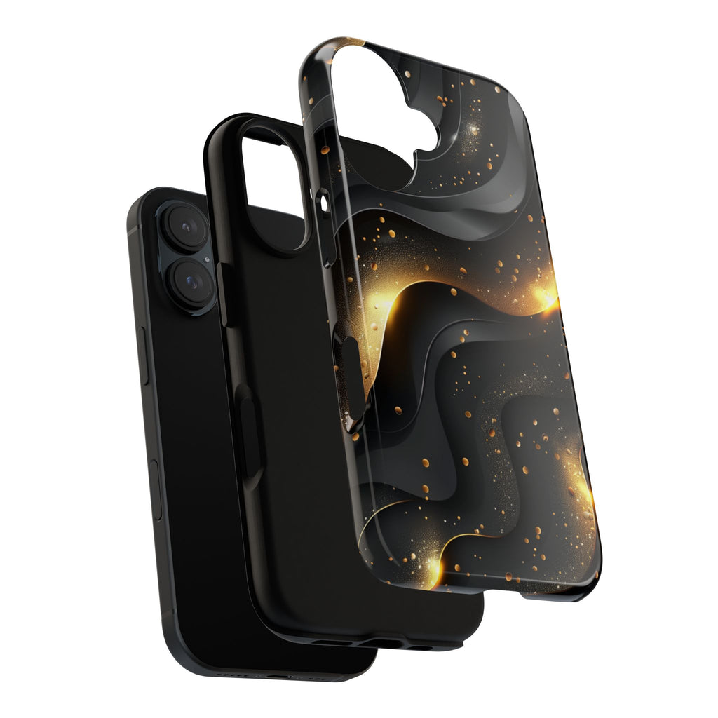 Black Gold Minimalist Waves Cover Phone Case