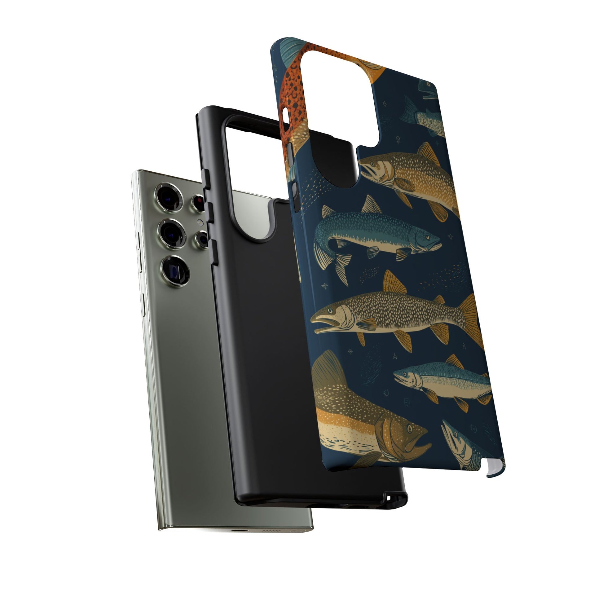 Abstract Fish Salmon Fishing Pattern