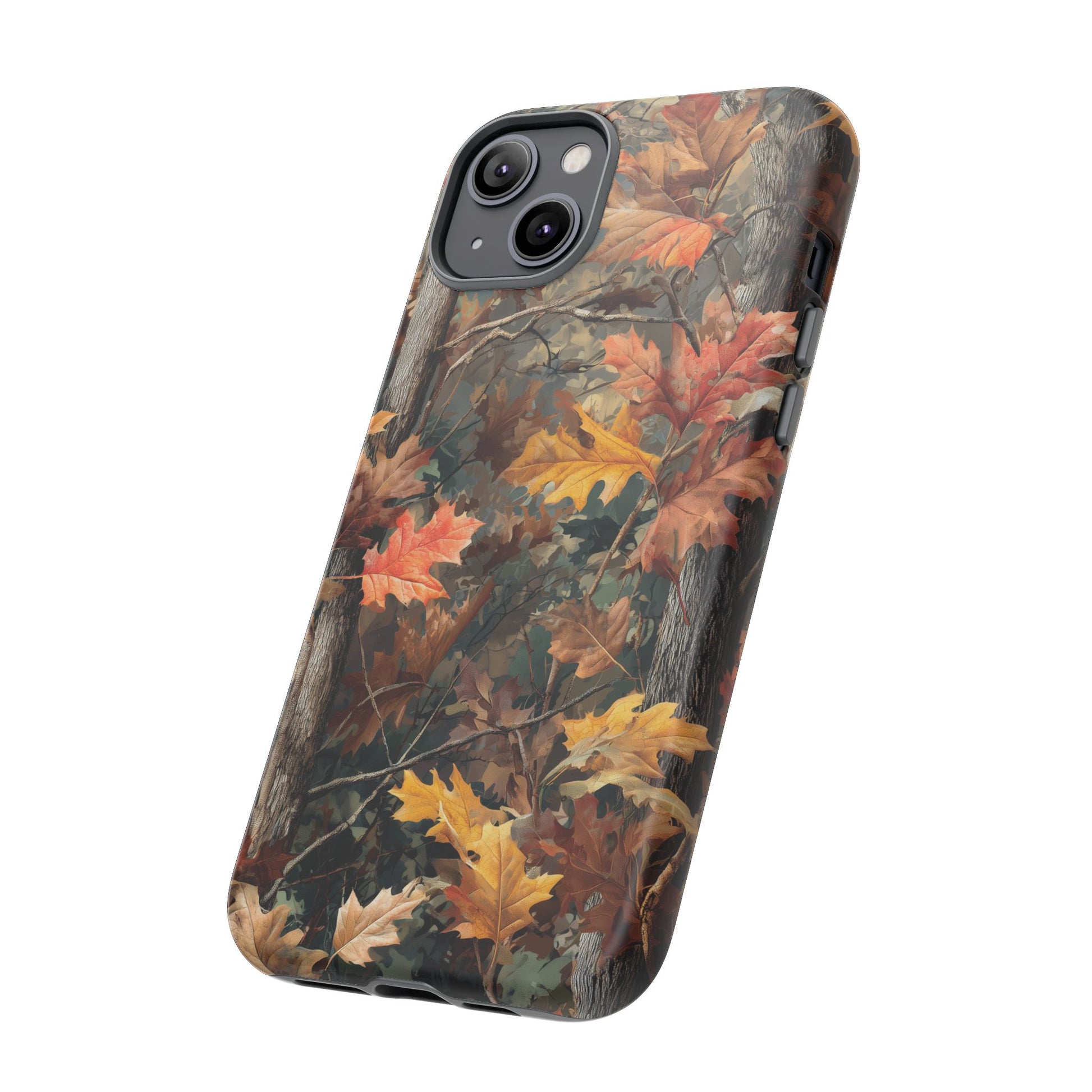 Autumn Forest Camouflage Orange Brown Leaves