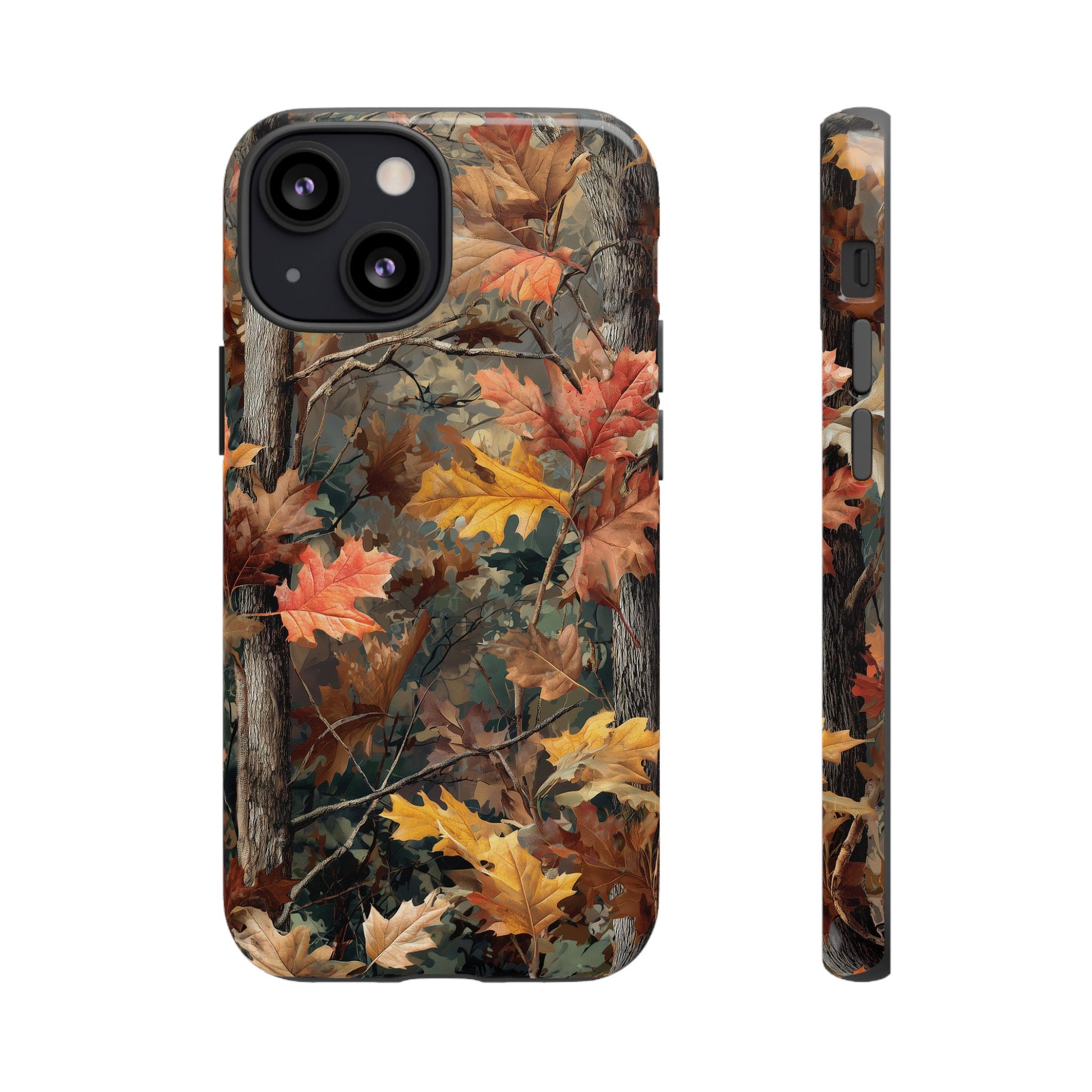 Autumn Forest Camouflage Orange Brown Leaves