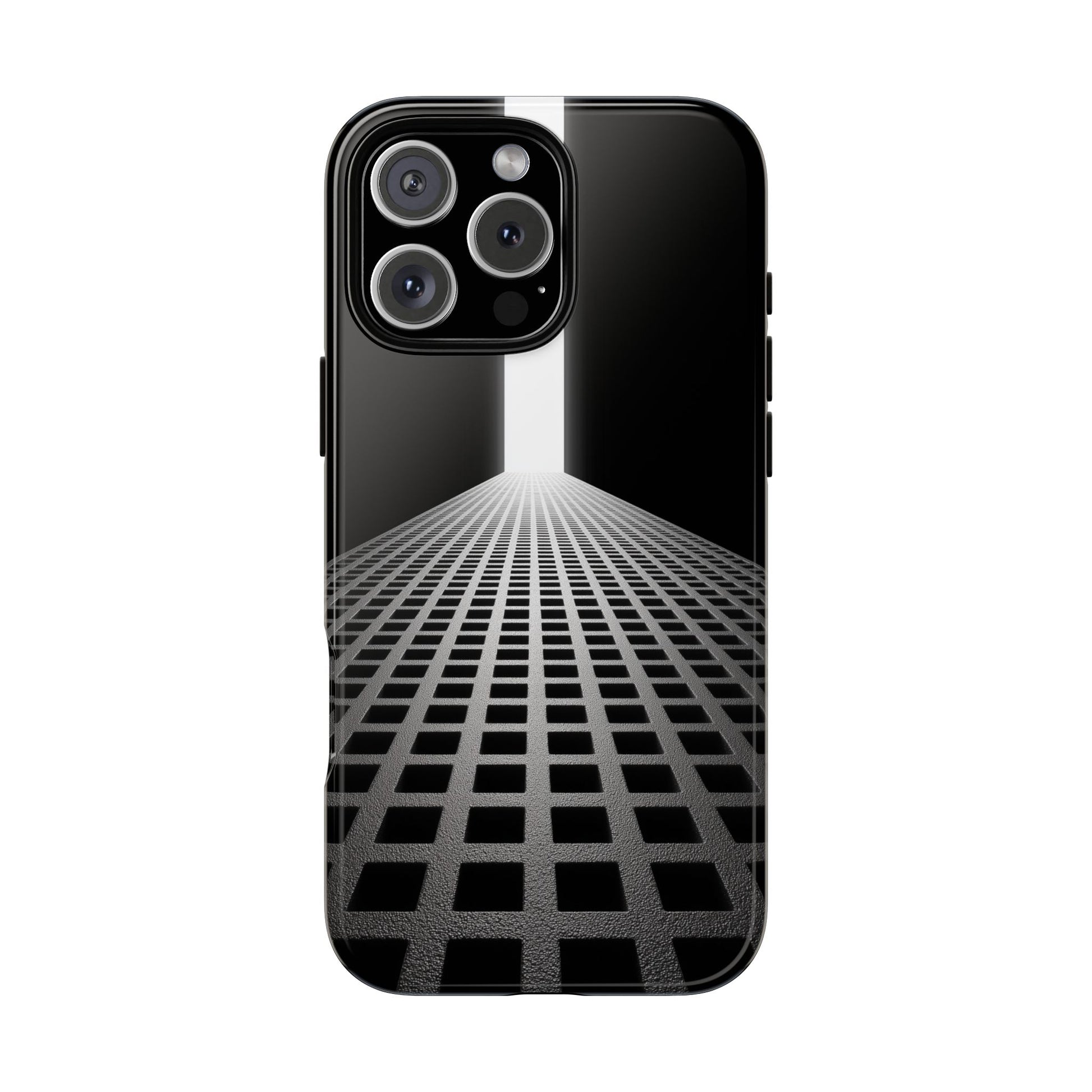 Black Gray Minimalist Grid Surreal Building Pathway
